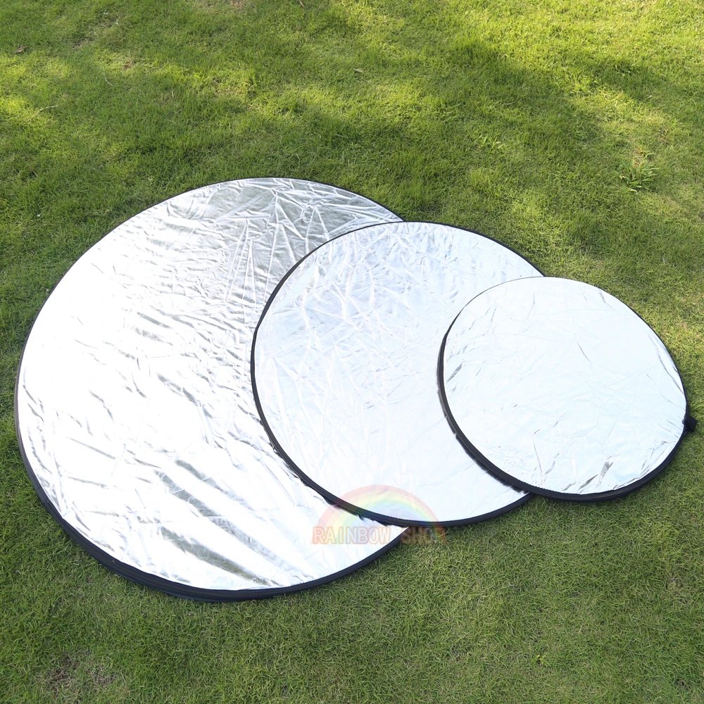 

24"/32"/42" Reflector 5in1 Portable Collapsible Light Round Photography Reflector Golden/silver/white/black/translucet 5 colors