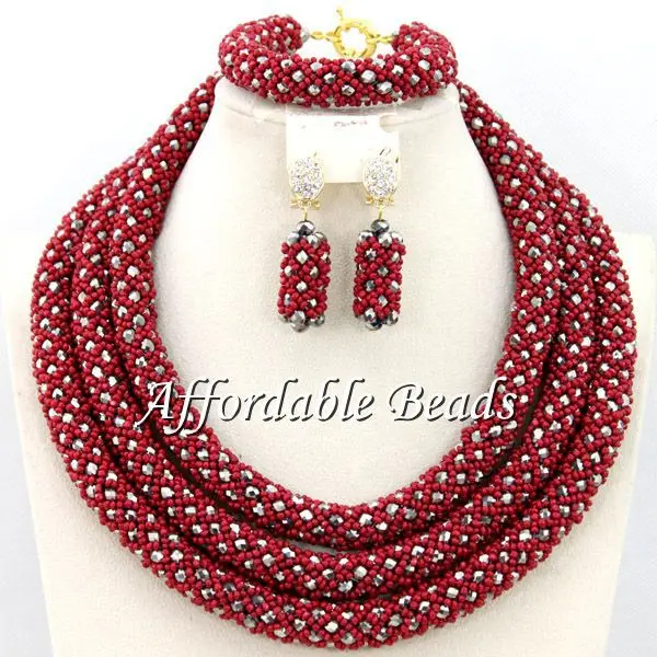 Горячая Распродажа нигерийский ювелирный набор красивый африканский Модный