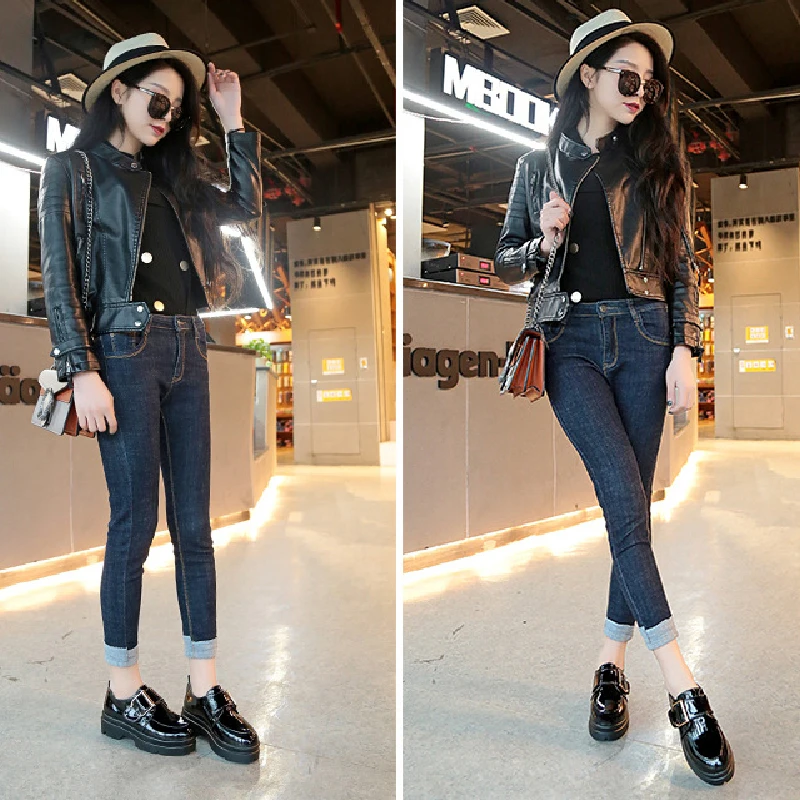 Женские туфли без застежки Fujin черные повседневные из искусственной кожи на