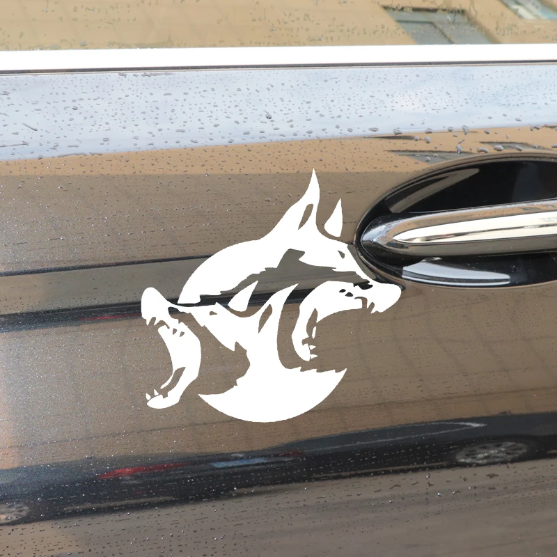 

YJZT 15.9CM*16.7CM Ferocious Wolf Creative Decoration Car Stickers Vinyl Decal Body Of Car Accessories Black/Silver C4-1199