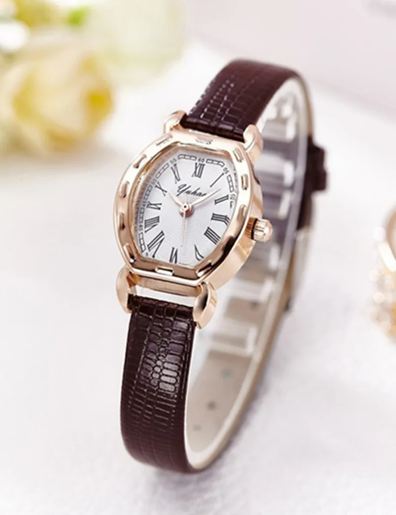 

High Quality Gold Bracelet Watches Women Luxury Brand Leather Strap Quartz Watch For Women Dress Wristwatches Female Clock AC183