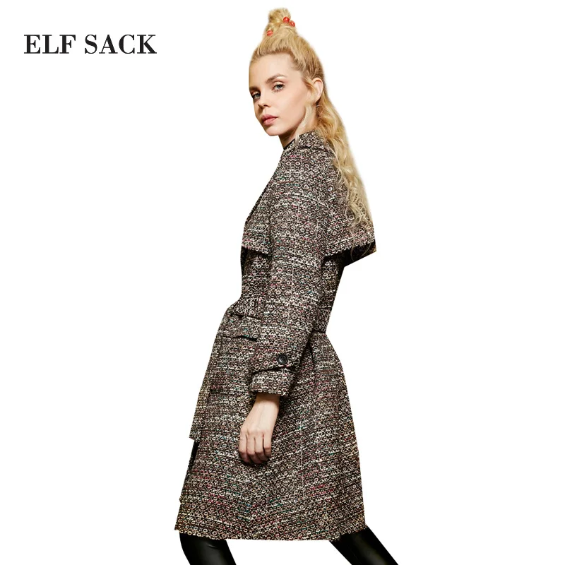 Elf SACK z зимняя винтажная тонкая приталенная шерстяная Верхняя одежда с отложным