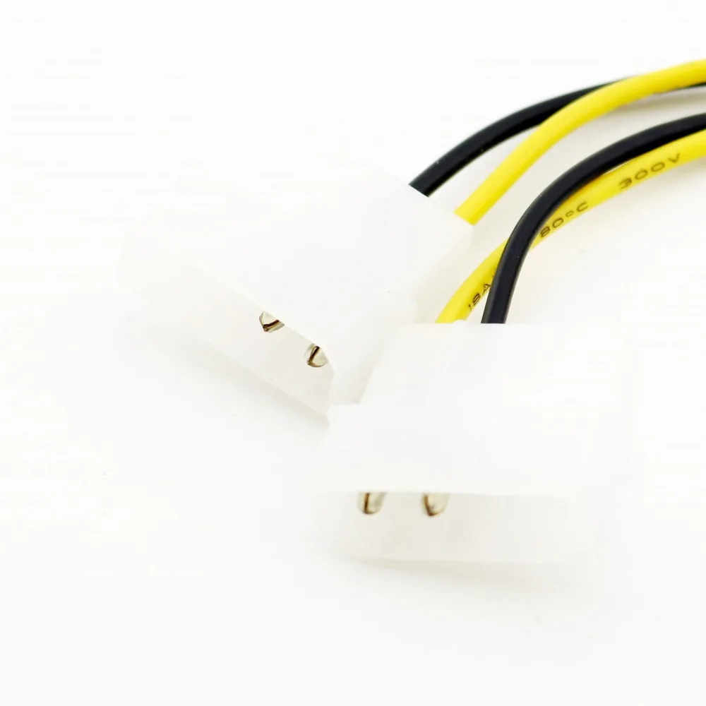 20 шт. ATX 4 Pin Female 12V CPU PSU к двойному Male Molex внутренний PC адаптер питания