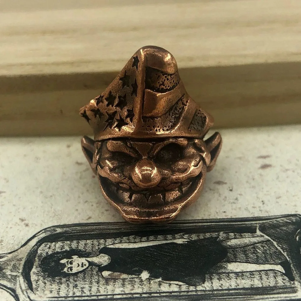 EDC инструменты ножи бусины медь звезды и полосатая шляпа череп бусы на шнурок