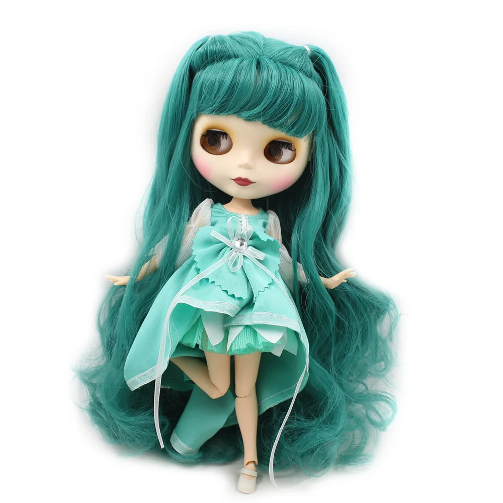 Обнаженная кукла Blyth bjd с соединением тела зеленые волосы длинные волосы мультфильм bjd 1/6 кукла модель игрушки