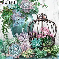 diapai 5d diy diamond painting 100 full squareround drill succulents diamond embroidery cross stitch 3d decor a21758