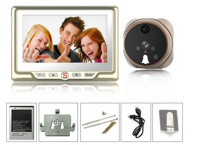 Новейший многоязычный HD 4," TFT-LCD записываемый цифровой видео глазок дверной глазок с dingdong дверной Звонок