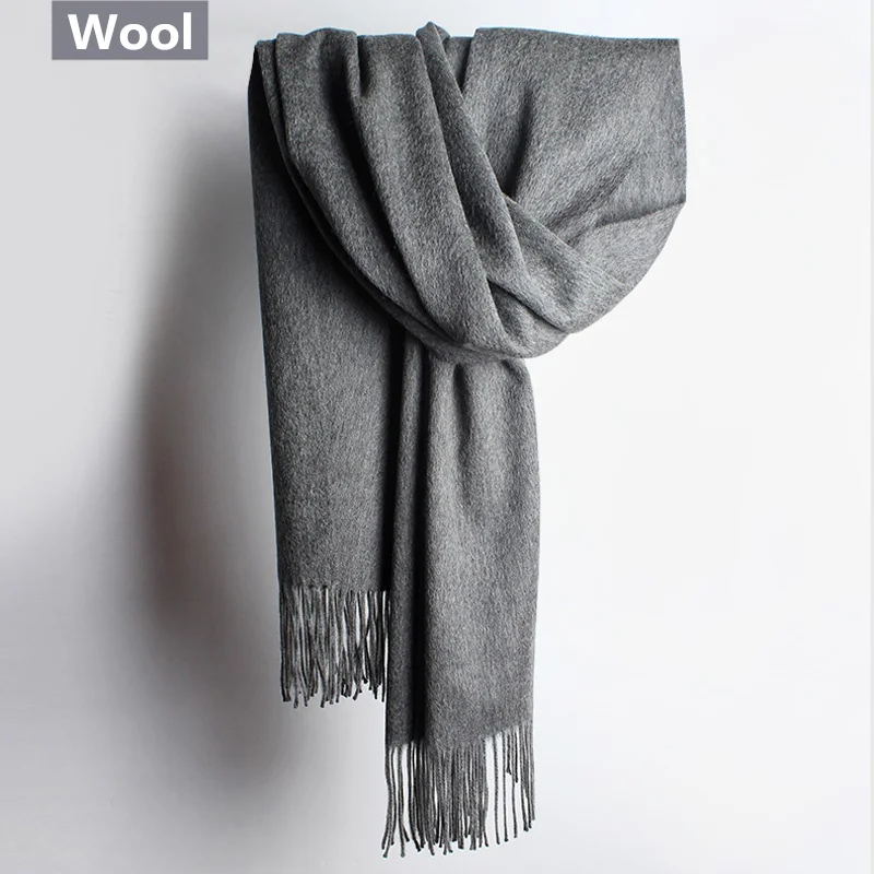 2018 Модные женские шарфы из шерсти дамы мужчины лето чистый цвет длинный