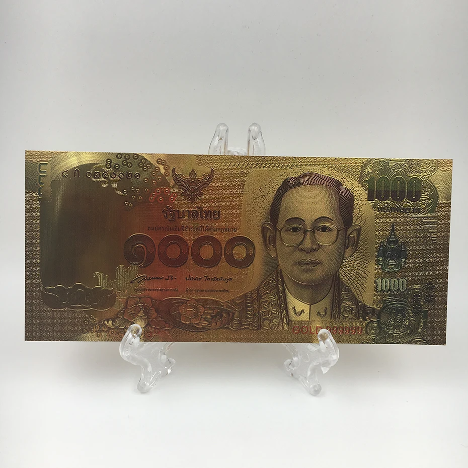 KL 10 шт./лот Таиландская яркая Золотая банкнота идеи подарки 1000 Бат коллекция