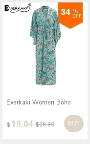 Кимоно Everkaki, винтажное, свободное, с цветочным принтом, открытая стежка, одежда для сна, пальто, пояс в богемном стиле, с поясом, с длинным рукавом, сексуальное кимоно