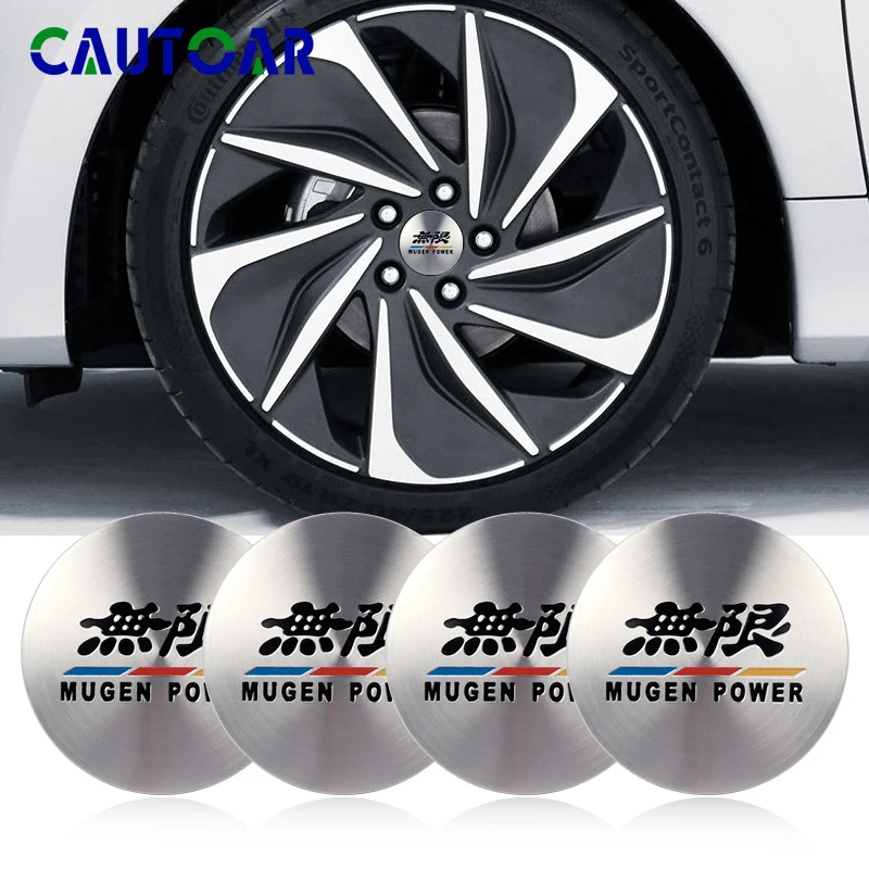 

car styling 4pcs 56mm Mugen Power Emblem Car Wheels Center Hub Cap Stickers for Honda Civic Accord CRV Fit Hrv Jazz