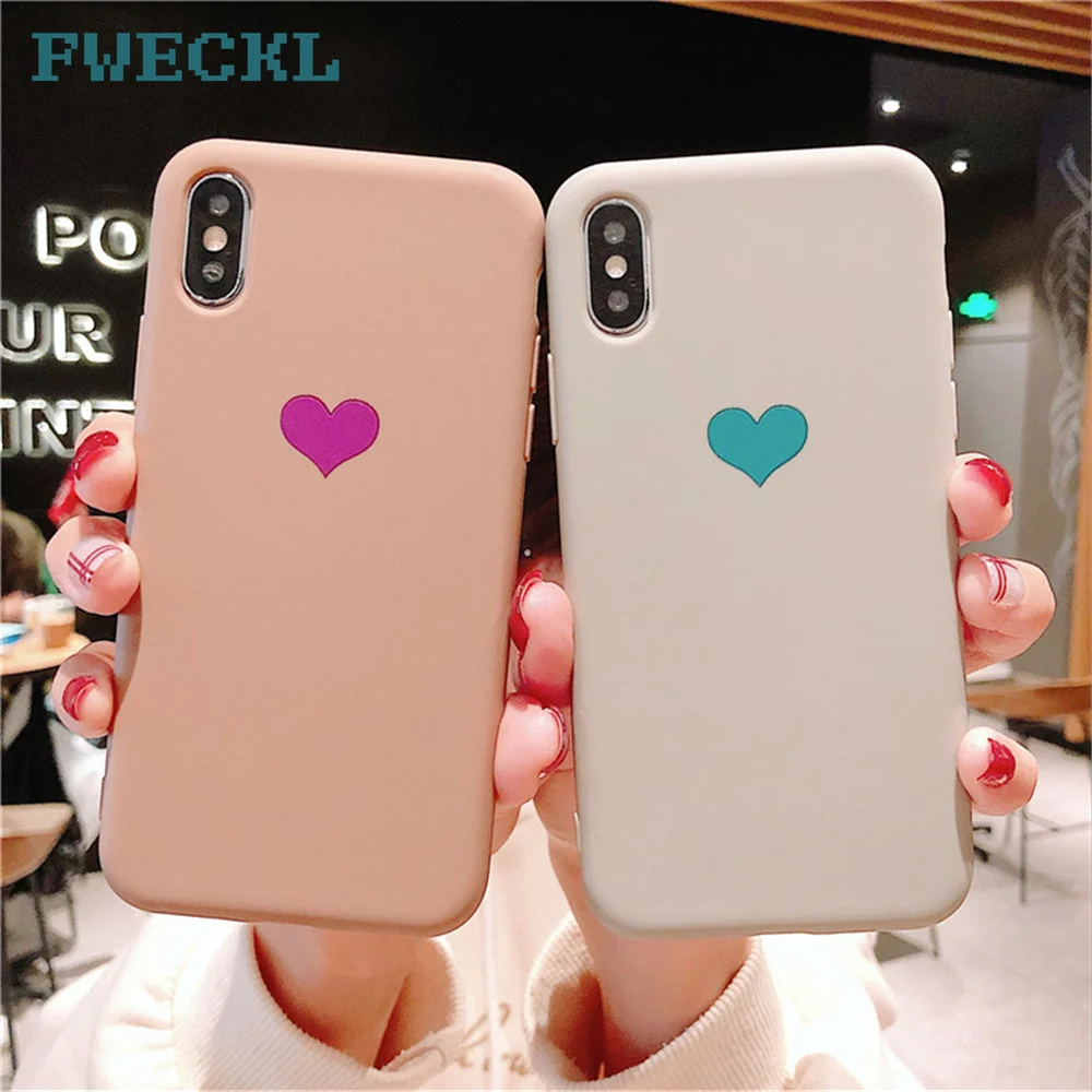 Простые милые Сердце Любовь жидкие силиконовый чехол для телефона iPhone X XS MAX XR