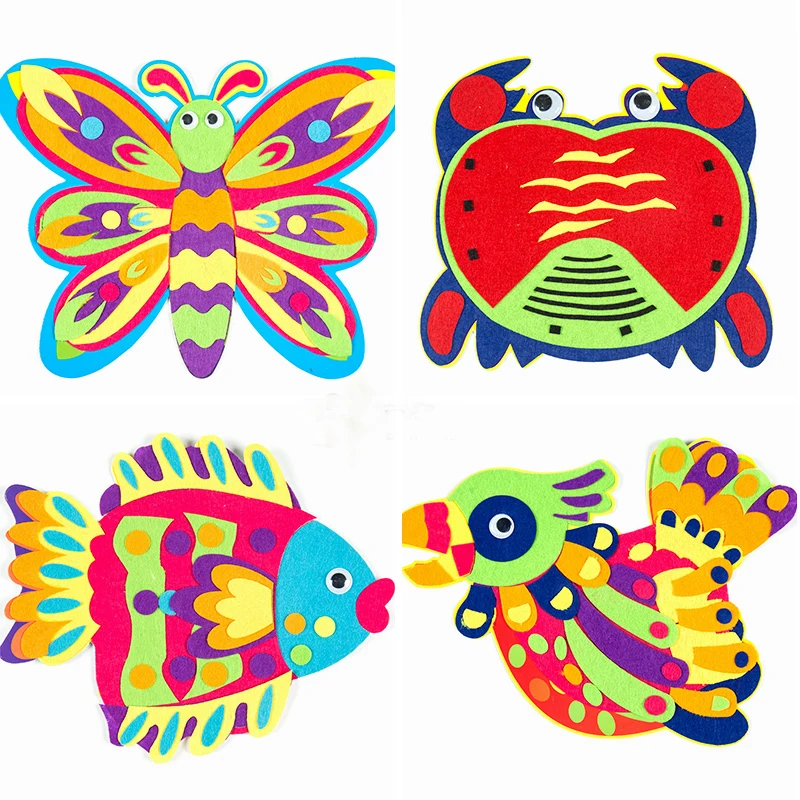 Совершенно новый дизайн, красочные наклейки-пазлы с животными, войлочные ранние кольца, войлочная ткань, Детские Нетканые украшения ручной работы, фетр для творчества Совершенно новый дизайн, красочные наклейки-пазлы с животными, войлочные ранние кольца, войлочная ткань, Детские Нетканые украшения ручной работы, фетр для творчества
