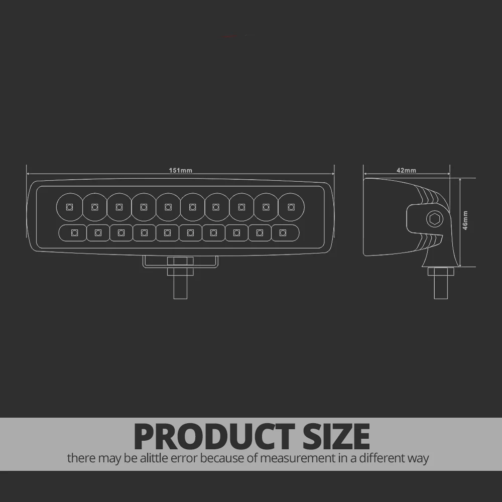 Лидер продаж светодиодный фонарь 20 Вт двурядный для внедорожника вездехода