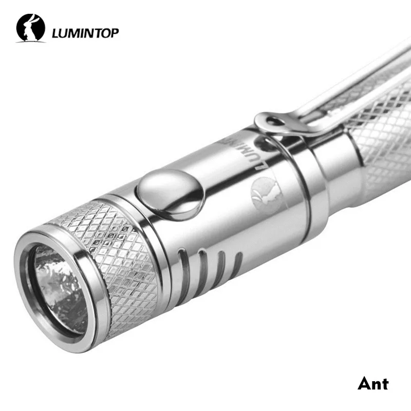 LuminTop Ant из нержавеющей стали AAA батарея 120lm EDC флэш-светильник s светильник вес Cree XP