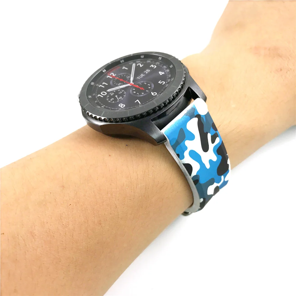 Ремешок силиконовый для Samsung Gear S3 Classic/Frontier цветной спортивный Камуфляжный