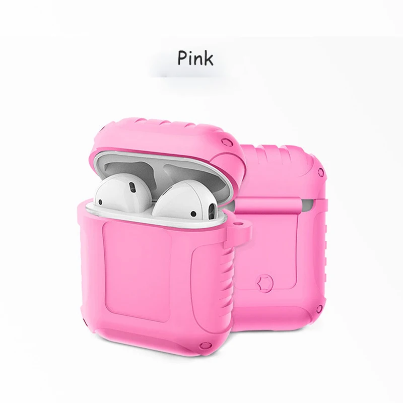 Pink Крутой спортивный мужской чехол-броня для Apple AirPods, Bluetooth, беспроводной чехол для наушников, чехол s Для Air Pods, чехол для зарядки - Цвет: Pink