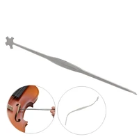 high quality flexible metal stainless steel silver violin sound post setter violin column hook luthier gauge install tools