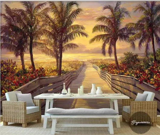 

3D photo wallpaper Nature scenery sunlight wallpaper mural hotel dining room living room guest room sofa TV background wallpaper