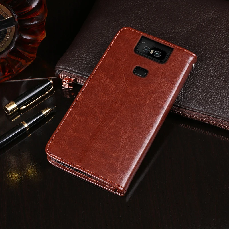 Кожаный чехол для Asus ZenFone 6 ZS630KL 4 дюйма Модный чехол-книжка с бумажником и