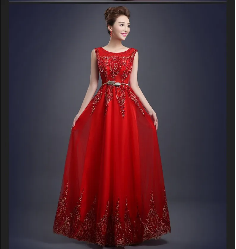 

2019 A-line O-neck Party Prom Long Evening Dresses vestidos de novia robe de soiree vestido de festa longo TK1337 Free shipping