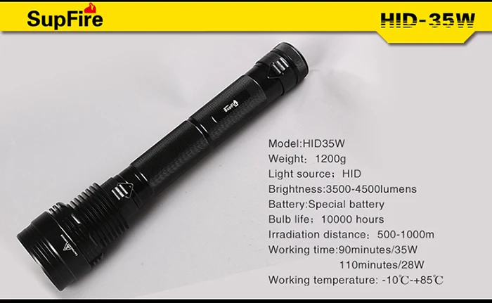 Supfire HID 35W галогенная лампа Cree XM U2 3500 люмен светодиодный фонарик Наружное