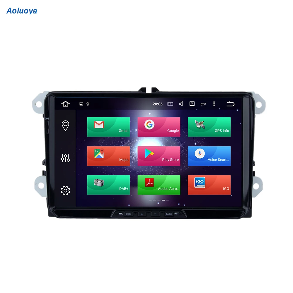 Aoluoya IPS 4 Гб ОЗУ 32 ГБ Восьмиядерный Android автомобильный DVD GPS плеер для Skoda VW Volkswagen golf 5