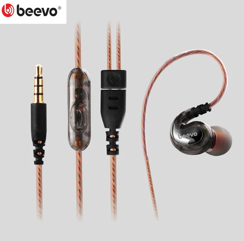 Beevo спортивные наушники для бега HIFI 9D 3 5 мм в ухо DJ тяжелый сабвуфер с микрофоном и