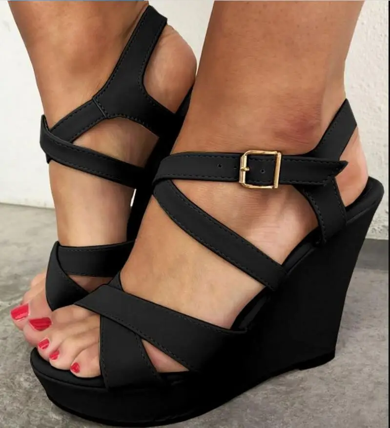 Женские босоножки на танкетке Туфли лодочки платформе женские chaussure матовая