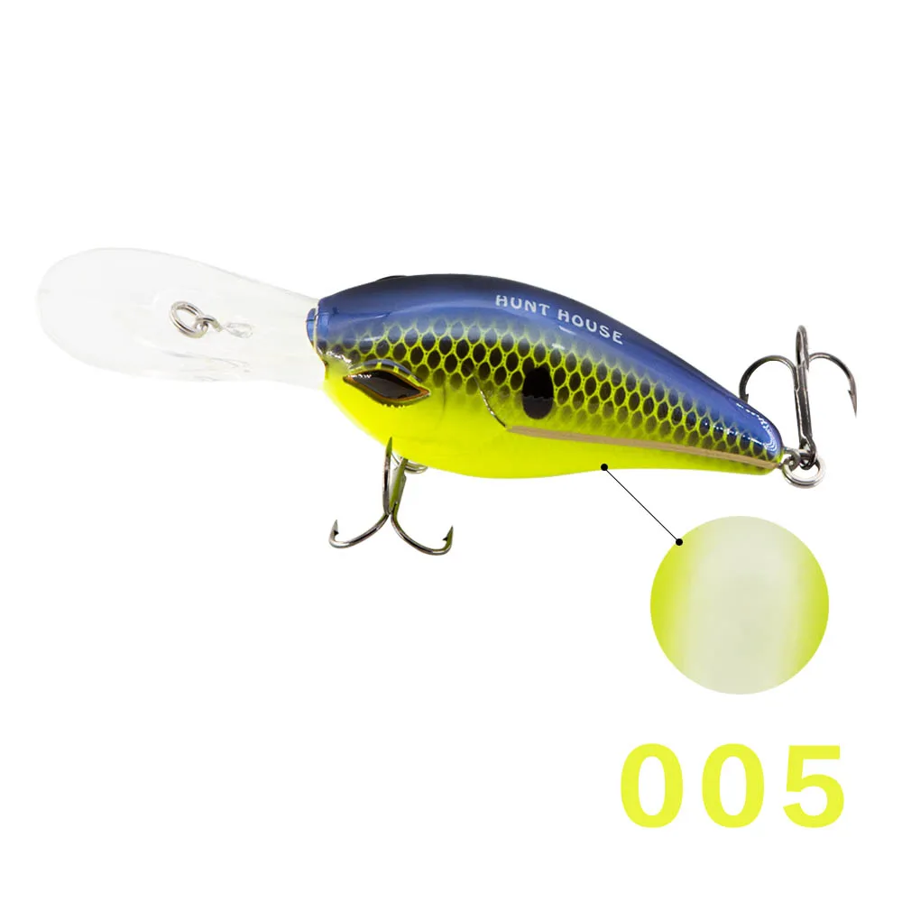 005 HuntHouse crankbait leurre Deep dive crankbait 60mm13. 5 г 75mm30g воблер pesca для окуня щуки пресноводный LW119 Рыбалка lur - Цвет: 005