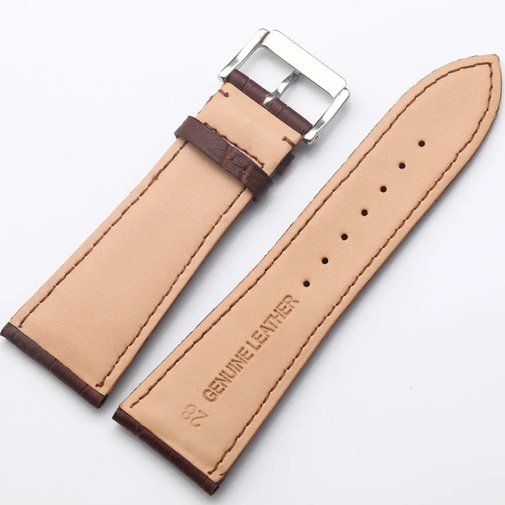 Большой ремешок большой размер настоящий кожаный для часов водонепроницаемый