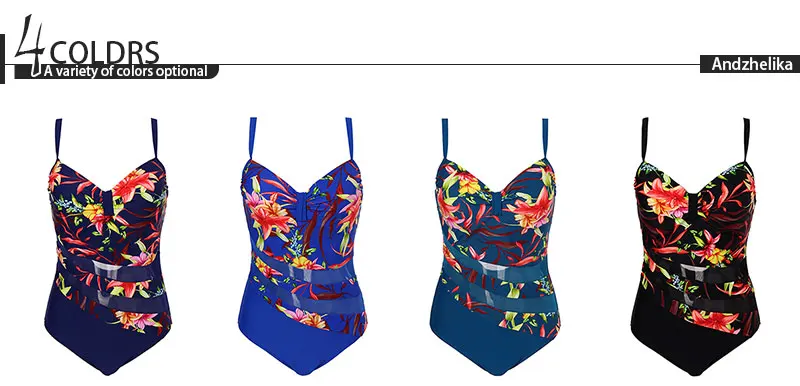 Andzhelika bikini женский купальник монокини размера плюс с красивыми боковыми вырезами