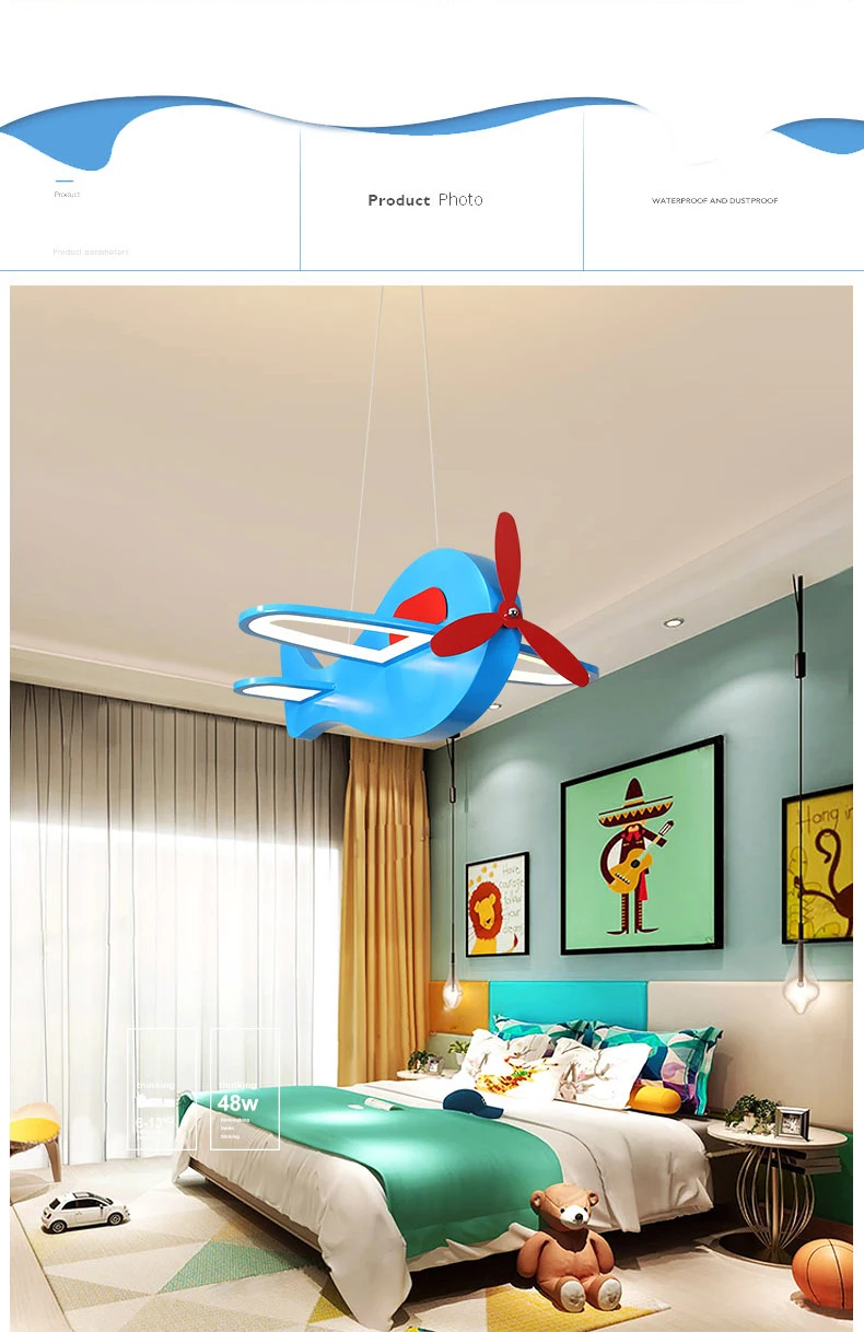 Modern led Hanging Chandelier for Children Room boy girl kids Room Hanging Plane Dream pendant Chandelier Fixture Free Shipping