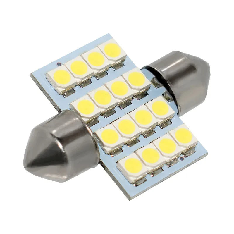 16 SMD СВЕТОДИОДНЫЙ 1210 31 мм Автомобильный внутренний купол гирлянда лампа