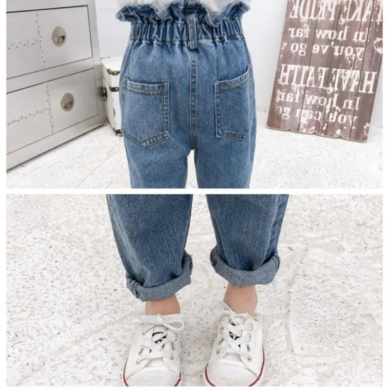 

Denim Pants Summer Autumn Bottoms Trousers Children Toddler Girls Jeans Casual Elastic Waist Jeans