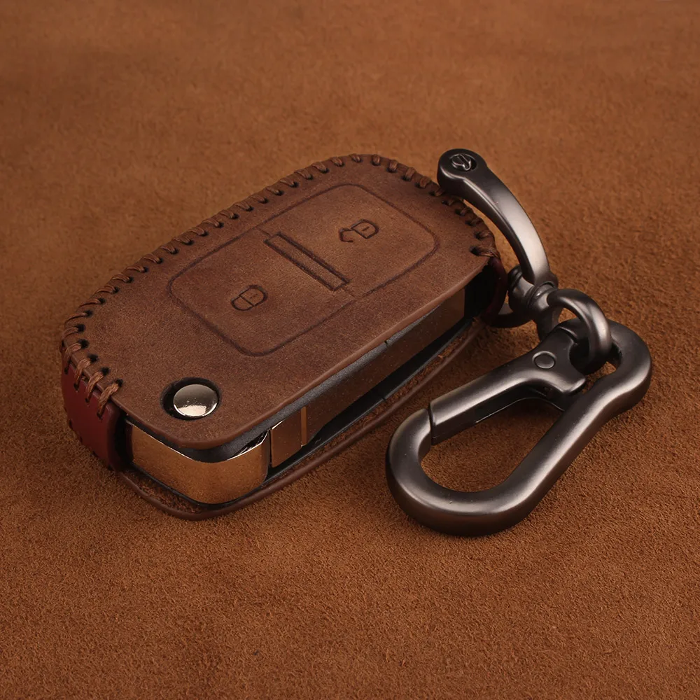 Кожаный чехол для ключей KEYYOU VW Volkswagen Amarok Polo Golf MK4 Bora Jetta Altea Alhambra Fob Key Portect|Футляр