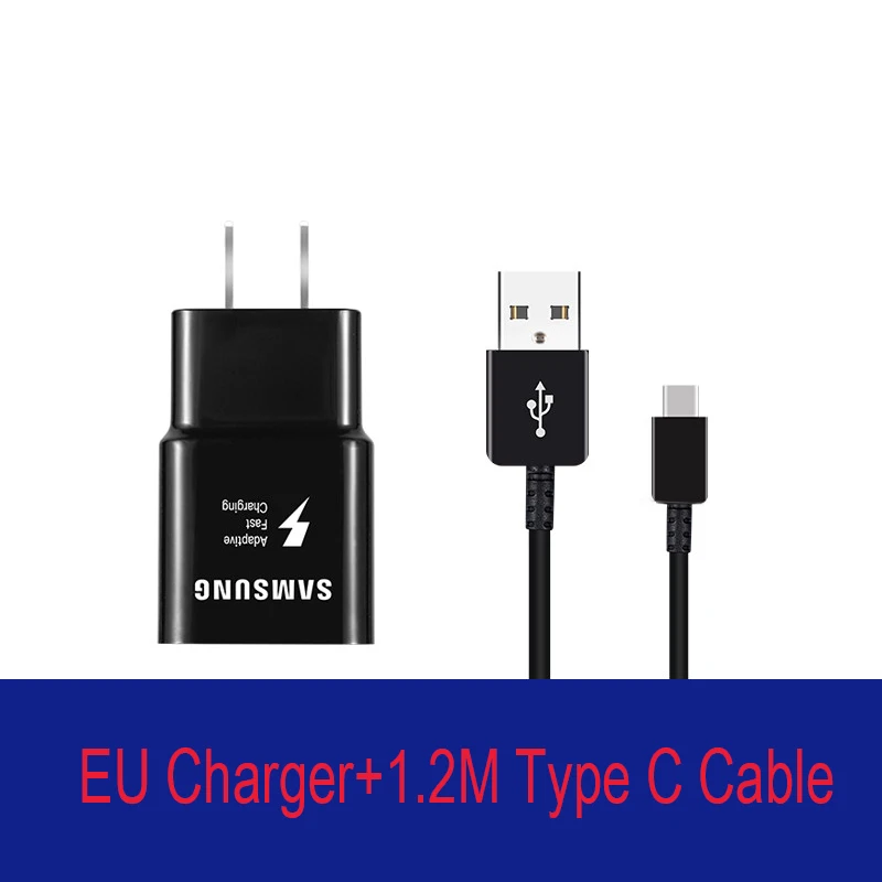 Samsung настенное Адаптивное быстрое зарядное устройство USB быстрый адаптер type C кабель для Galaxy A30 A40 A50 A60 A70 S10 S8 S9 Plus note 8 9 10