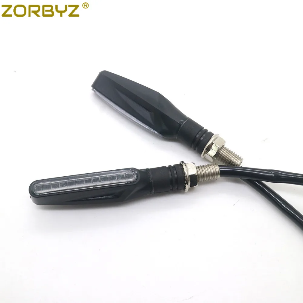 Универсальные мотоциклетные черные светодиодные индикаторы поворота ZORBYZ с