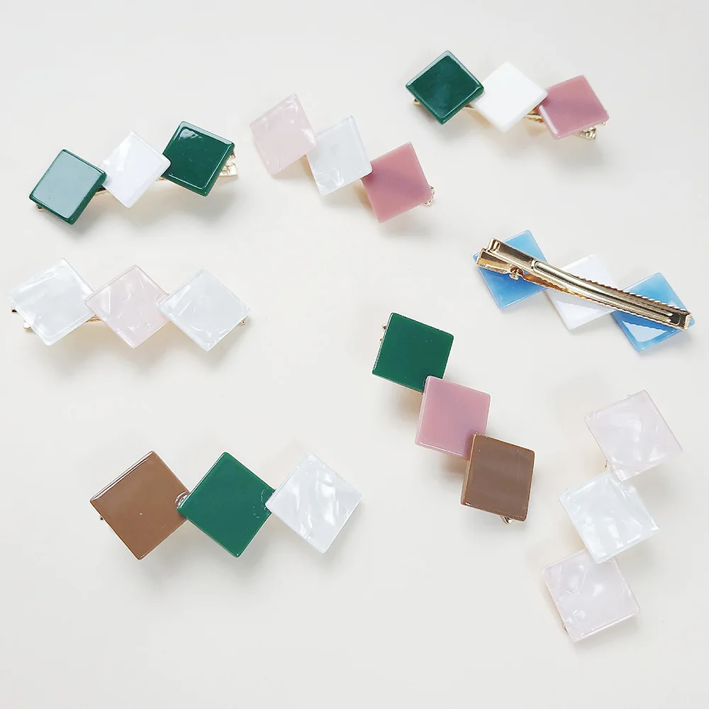 1 шт. квадратные акриловые жемчужные заколки для волос бусины женские невидимки