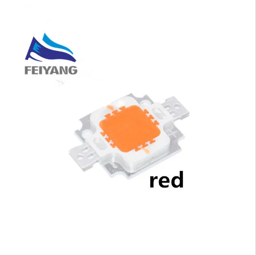 red 10 шт. 10 Вт белый/теплый белый/красный/зеленый/синий/желтый светодиодный чип 10 Вт лампы бусины 10 Вт чип светодиодный 10 Вт светодиодный чип интегрированный высокой мощности - Цвет: red