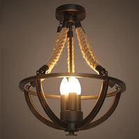 american style led ceiling light vintage hemp rope brief lamps personalized light restaurant