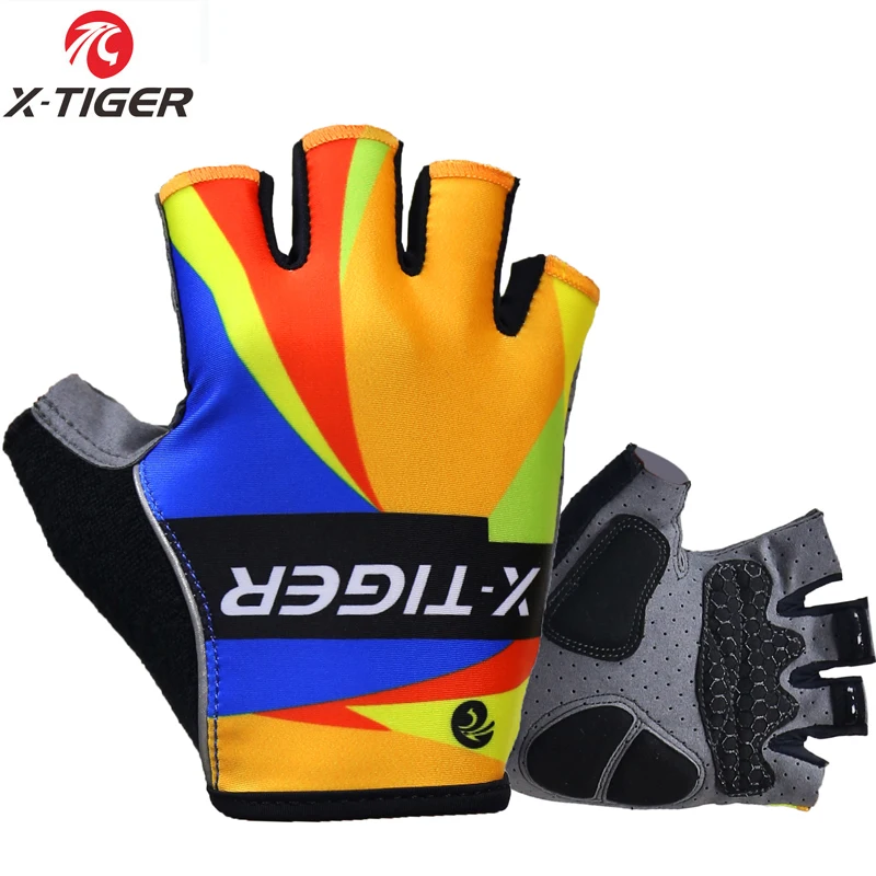 X Tiger Pro гелевые велосипедные перчатки спортивные с полупальцами MTB мужские и