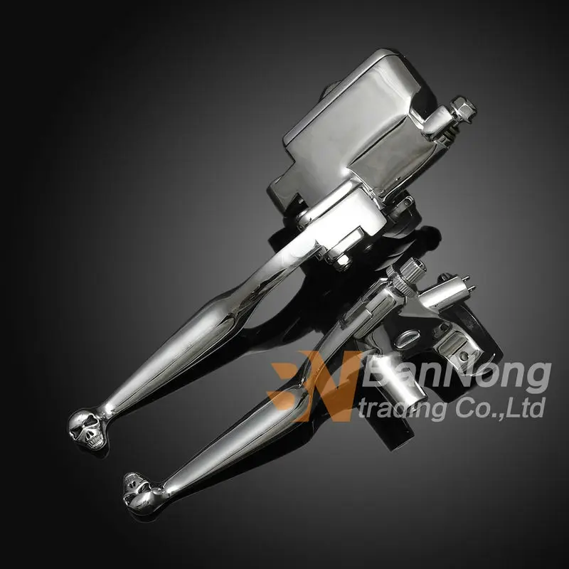 Free shipping 25MM Chrome Skull Clutch Lever&ampbrake pump Master Cylinder For HONDA Magna 250 750 Steed 400 600 Shadow | Автомобили и