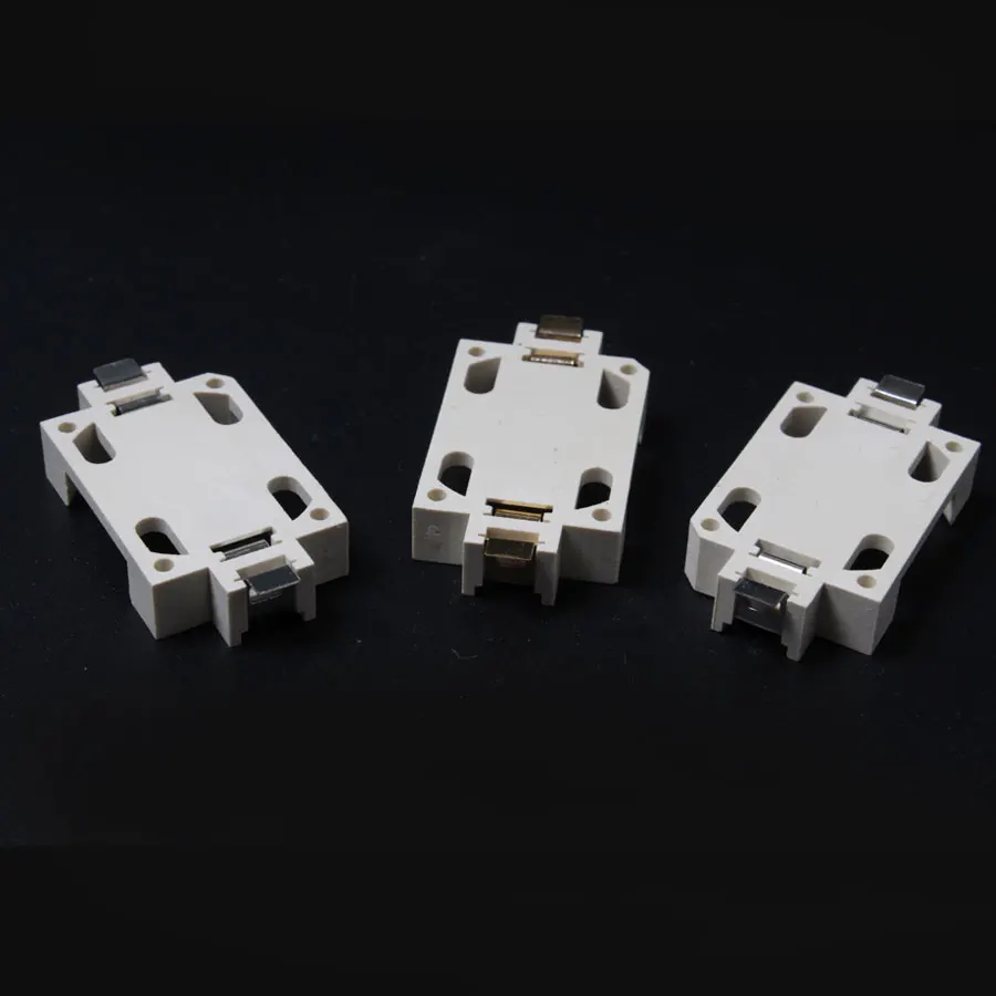Оптовая продажа 10 шт./лот Белый пластиковый корпус CR2032 SMD литиевая кнопка гнездо