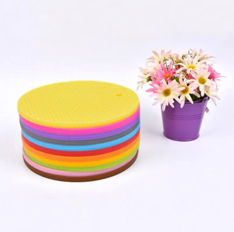 

Round Silicone Non-Slip Heat Resistant Pot Table Coaster Mats Silicone Cushion Placemat LX22