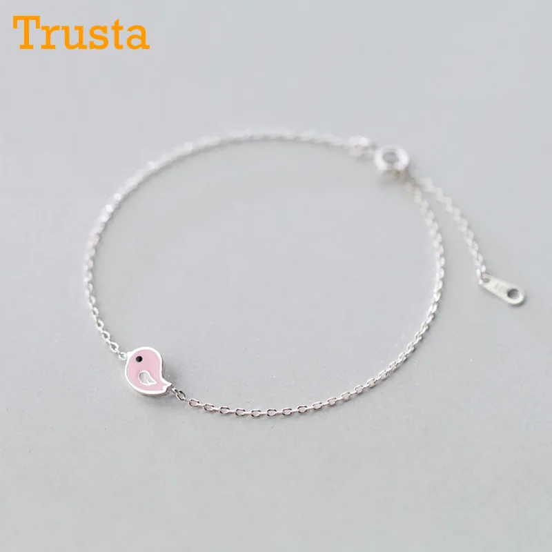 Trusta 925 пробы серебряные Модные женские ювелирные изделия полые сердце браслет 15,5 см для подарка девушка леди дропшиппинг DS568