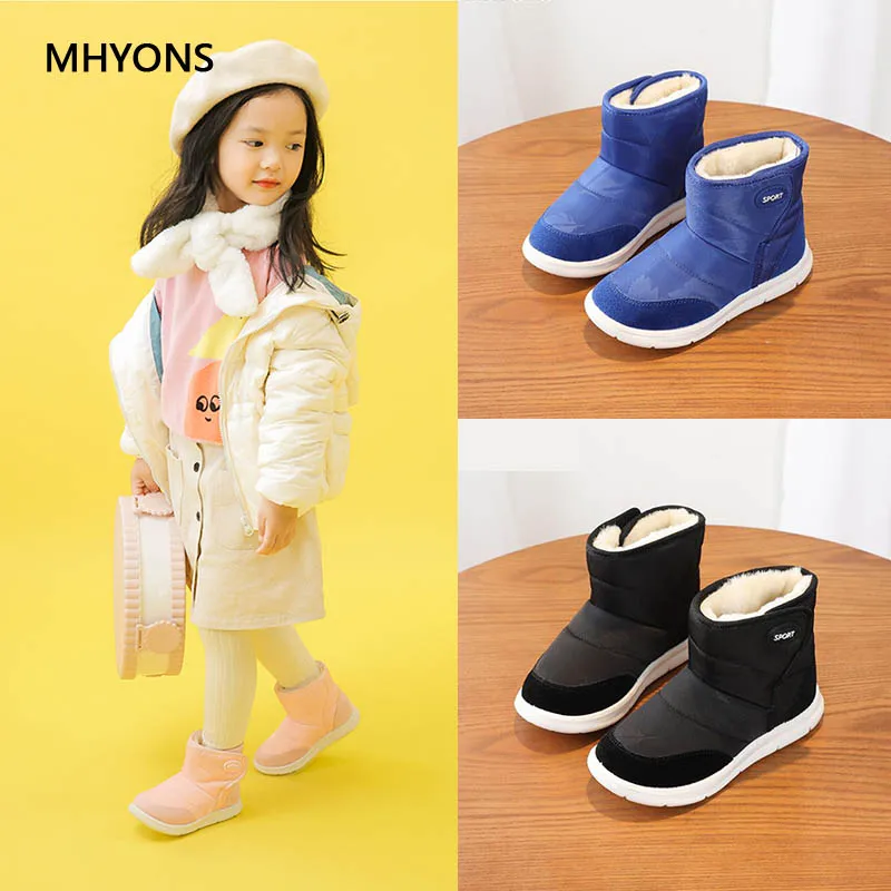 MHYONS/2018 новые ботинки для девочек детские зимние Детская водонепроницаемая обувь