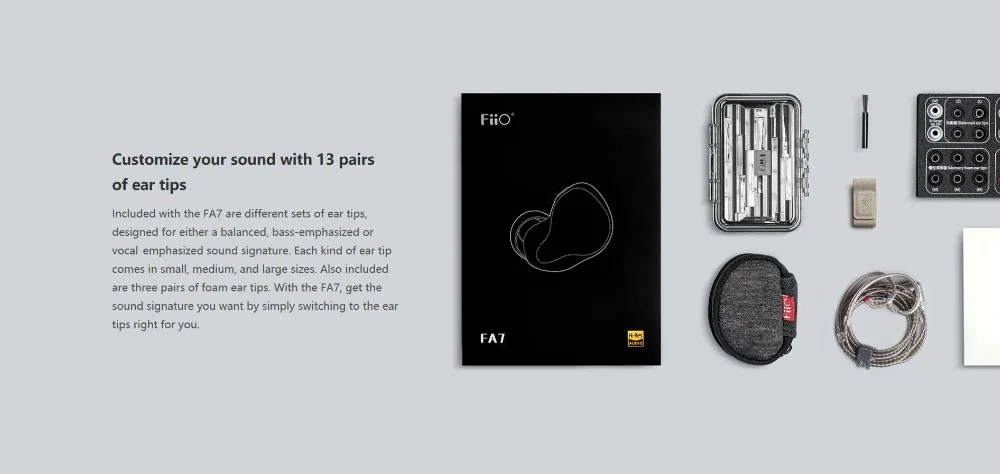 FiiO FA7 Quad Knowles сбалансированная арматура драйвер HIFI наушники-вкладыши съемный кабель MMCX