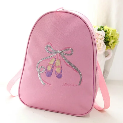 

Cute Children Ballerina Backpack Embroidery Sequins Shoes Kids Ballet Bag Waterproof Canvas Bow-kont Dance Bags For Kids