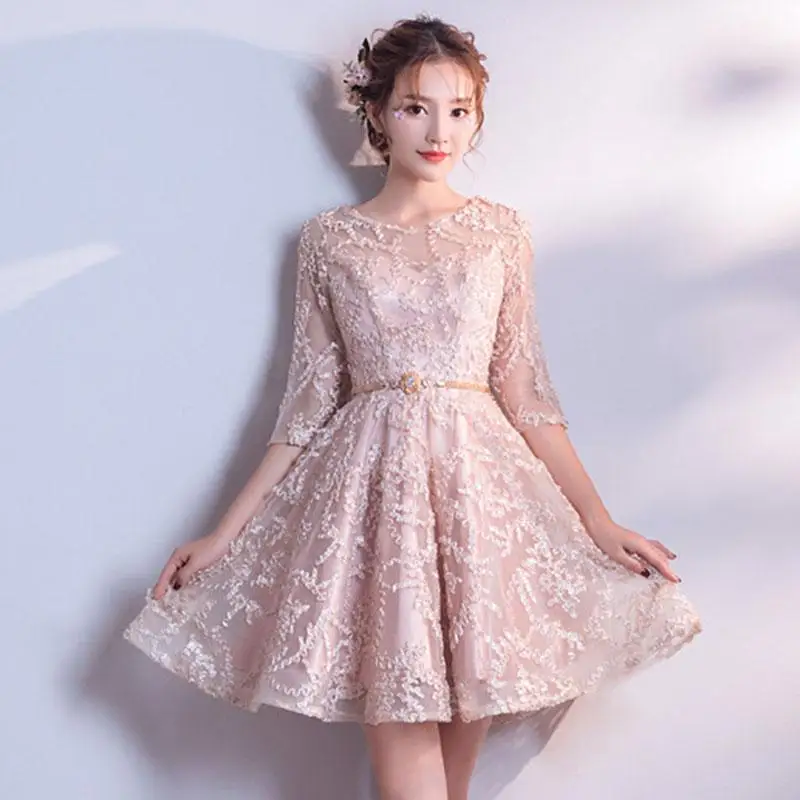 Мини Шампанское Vestidos De Festa сексуальные женские коктейльные платья Элегантные Abiye Gece Elbisesi ремень без рукавов вечернее платье - Цвет: Champagne 1